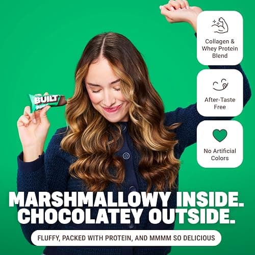 BUILT Bar Puff Protein Bars - Mint Chip - 17g Protein Snack Bars with Collagen - Calorie Conscious & Gluten Free - 12 Count thumbnail 5