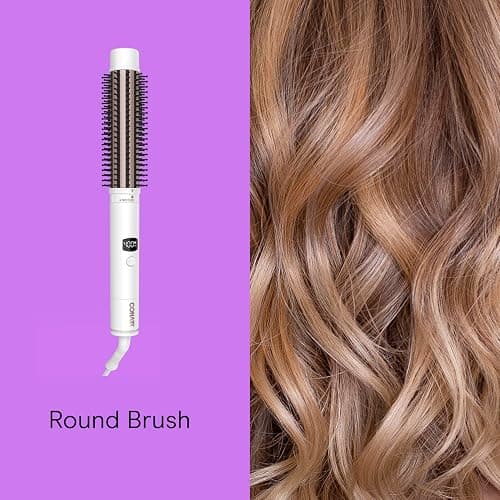 Conair Double Ceramic Multi-Attachment Hair Styler, 5-in-1 Hair Curling Wand Set to Create Curls, Waves, and Blowouts, Ceramic Technology Eliminates Damaging Hot Spots, White/Rose Gold thumbnail 6