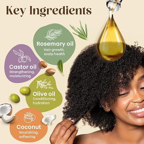 Bofuoos Organic Rosemary & Castor Hair Growth Oil + Scalp Massager Set – Premium Hair Strengthening Oil for Boosting Hair Health, Thickening, Soothing, Moisturizing and Natural Growth – 4.0 oz thumbnail 3