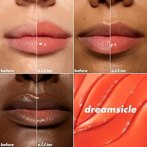 e.l.f. Glow Reviver Plumping Lip Oil, Tinted Lip Plumper For A High-Shine, Plump Finish, Infused With Jojoba Oil, Vegan & Cruelty-Free, Dreamsicle thumbnail 3