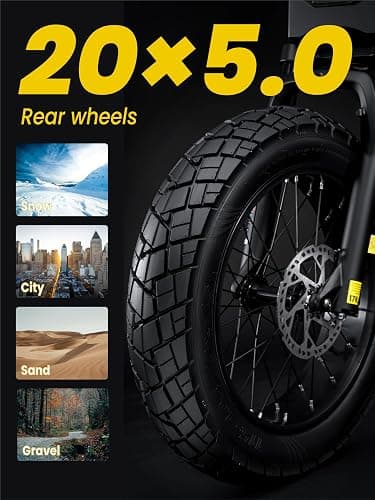 MACFOX X7/X7L Electric Bike for Teens Adults, 750W Peak Power Class 3 Ebike 25MPH with 20x5.0 Rear Fat Tire and Hydraulic Brakes High-Strength Carbon Steel Fame Suitable for Travel in The City/Campus thumbnail 5