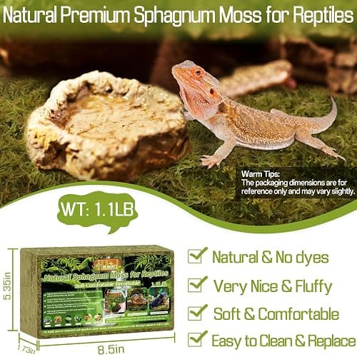Halatool 1.1LB Natural Sphagnum Moss for Reptiles- 25QT Green Moss for Terrarium Plants Long Fiber Reptile Moss for Leopard Gecko Snake Hamsters Tortoises Frogs Lizards Salamanders thumbnail 2