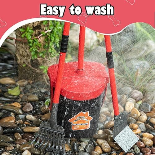 HUZSV Dog Pooper Scooper With Bag Attachment,Heavy Duty Metal Rake&Spade Swivel Bin,NonBreakable Poop Scoop for Small Large Dogs,Includes 100 Waste Bag Odorless Design Easy to Use on Grass,Dirt,Gravel thumbnail 3