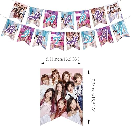 Twice Merch Party Decorations Include Happy Birthday Banners, Cake Toppers, Cupcake Toppers, Balloons thumbnail 2