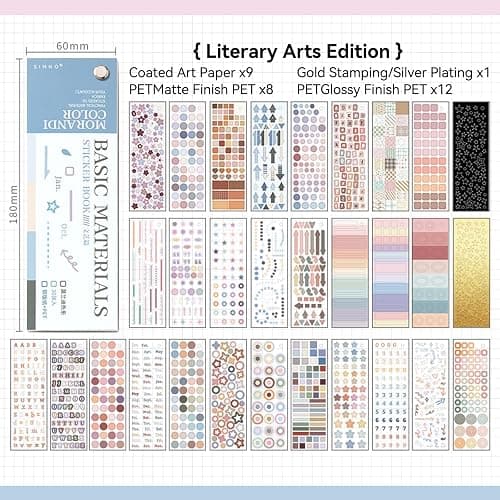 Prstincol Cute Sticker Book，60 Sheets Glitter Aesthetic Decorative Stickers for Scrapbooking,Stars Heart Letter Glitter Self-Adhesive Stickers for Photocards, Journal,Scrapbook（2-in-1） thumbnail 3
