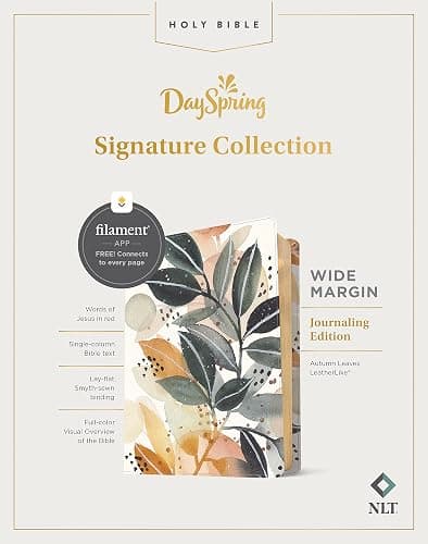 NLT Wide Margin Bible, DaySpring Signature Collection, Filament Enabled (LeatherLike, Autumn Leaves, Red Letter): DaySpring Signature Collection thumbnail 5