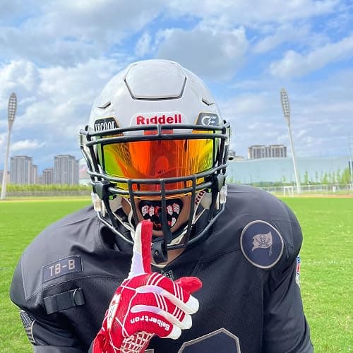 LeCool Football Mouth Guard with Connected Strap- 3D Beast Chrome Adult and Youth Mouth Guard-Mouth Piece for Sports for Maximum Air Flow and Teeth Protection thumbnail 6