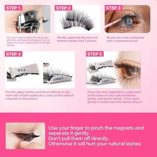 Magnetic Lashes Kit Magnetic Eyelashes with Applicator Reusable Eyelashes Magnetic Lashes Easy to Wear and Remove thumbnail 5