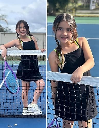 Arshiner Girls Dress with Shorts Casual Summer Spaghetti Straps One Piece Romper Dresses with Pockets for Kid 5-15 Y thumbnail 2