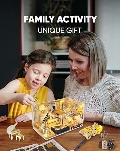 DIY Miniature House Kit, DIY Home Kit for Adults to Build, Modern Dollhouse Kit with Dust Proof & LED, Mayberry Street Miniatures, Ideal Gifts for Birthday,Valentine Christmas(Satisfied Apartment) - Satisfied Apartment thumbnail 2