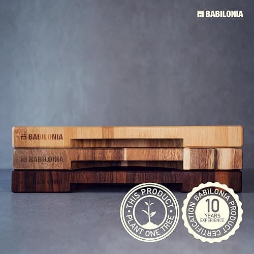 Acacia Wood Cutting Boards for Kitchen, Wooden Chopping Board for Meat, Cheese and Charcuterie Boards with Handles (ExtraThick 1.6"). Premium Quality Butcher Block (Oil bottle & Plate included) thumbnail 9