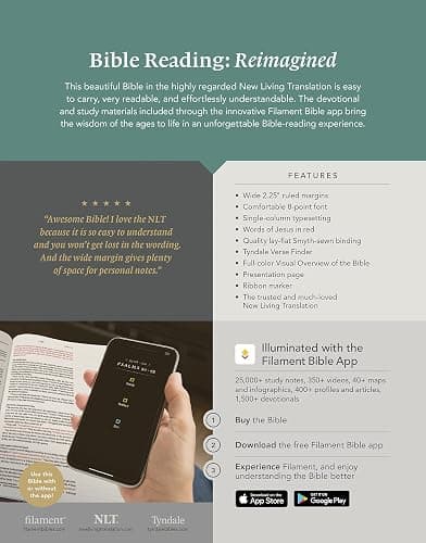 NLT Wide Margin Bible, DaySpring Signature Collection, Filament Enabled (LeatherLike, Autumn Leaves, Red Letter): DaySpring Signature Collection thumbnail 2