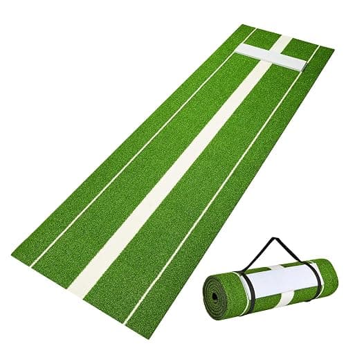 VEVOR 10x3ft Softball/Baseball Pitching Mat with Rubber Mound - Anti-Fade Turf & Anti-Slip Foam Backing, Portable Fastpitch Training Aid for Indoor/Outdoor Practice (Red/Green) - Image 1