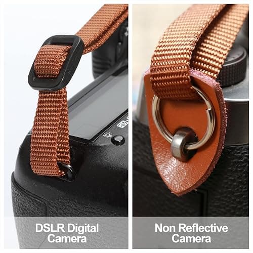 Padwa Lifestyle Plaid Camera Strap - 2" Wide Double Layer Cowhide Head,Cotton Camera Shoulder Straps thumbnail 3