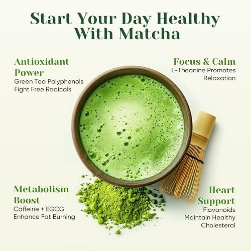 Venture Pal 100% Pure Premium Ceremonial Grade Matcha Powder, First Harvest Green Tea Powder - First Harvest, Vegan, Gluten-Free, No Additives, (30g/1.06oz） thumbnail 6