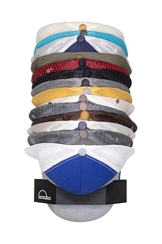 Dome Dock The Original USA-Made Hat Rack and Compact Hat Organizer for Wall Installation, 20 Hat Capacity, Black (2 Pack) thumbnail 2