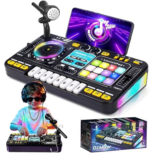 Tsomtto Kids DJ Mixer Table Musical Toy with Lights & Bluetooth | Electronic Music Toy with Microphone Piano, DJ Mixer Controller Toys Birthday Christmas Gifts for 3 4 5 6 Year Old Boys Girls - Image 1