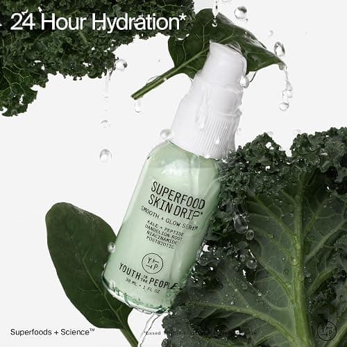 Youth To The People Superfood Skin Drip Face Serum (1 fl oz), Strengthens Skin Barrier + Evens Skin Tone, 5% Niacinamide, Kale, Peptides, Ceramides, Boosts Glow, Vegan thumbnail 7