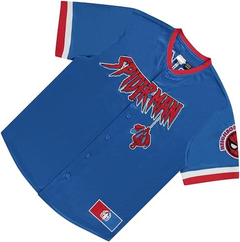 Marvel Spiderman Men's Baseball Jersey - Mens Classic Comics Spiderman Baseball Jersey Avengers Fashion Shirt thumbnail 6