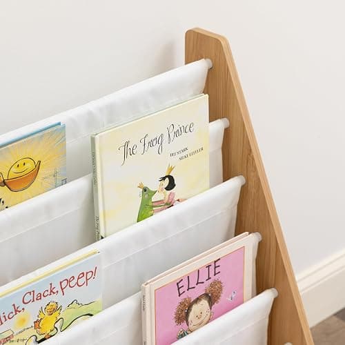 Humble Crew Kids Bookshelf, 6-Tier Front-Facing Book Display Organizer, Montessori Toddler Bookcase for Playroom, Bedroom & Reading Corner, White/Natural Wood | Humble Crew thumbnail 6