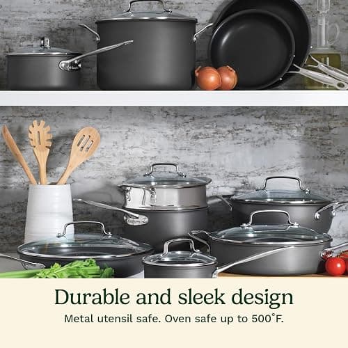 Cuisinart Chef's Classic™ Nonstick Hard Anodized 17 Piece Set w/Tempered Glass Lids thumbnail 3