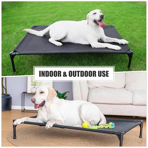Garnpet XL Elevated Dog Bed for Large Dogs, Extra Raised Dog Cot Beds, Heavy Duty Pet Cots with Durable Supportive Teslin Recyclable Mesh, Indoor & Outdoor Pet Bed thumbnail 6