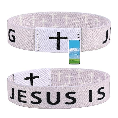 Meajjew Daily Bible Verse Bracelet, Christian Bracelet for Women Men, Christian Jesus Jewelry Gifts Wristband - Image 1