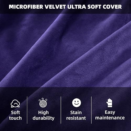 HABUTWAY Bean Bag Chair 3Ft Luxurious Velvet Ultra Soft Fur with High Rebound Memory Foam Bean Bag Chairs for Adults Plush Lazy Sofa with Fluffy Sponge 3' (Purple) thumbnail 5