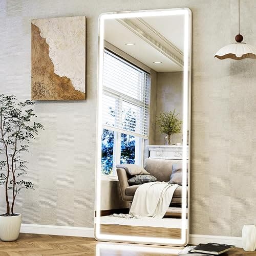 HARRITPURE Full Length Mirror with LED Lights - 71"x26" Lighted Floor Mirror for Bedroom/Cloakroom, Standing Mirror with Lights Dimmable & 3 Color Lighting thumbnail 9