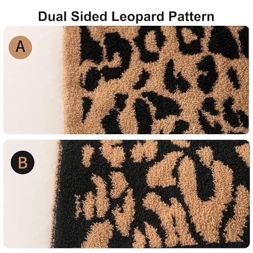 MH MYLUNE HOME Ultra Soft Leopard Throw Blanket Plush, Brown, 50"x60" | Reversible Cheetah Print Blanket, Comfy Fluffy Fuzzy Plush Blanket Throws for Couch Bed, Cozy Blankets for Women Gift thumbnail 5