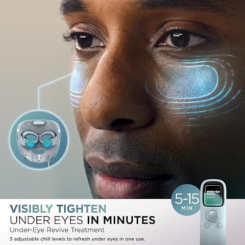Shark CryoGlow LED Face Mask with Under-Eye Cooling, Anti-Ageing & Blemish Repair, Red & Blue LED, Infrared Light Therapy, USB-C, Remote Control, Storage Bag, Blue Frost, FW312 thumbnail 9