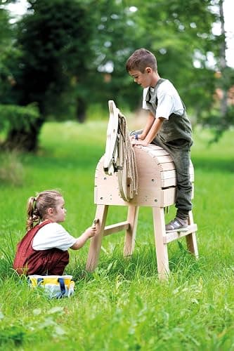 small Foot Spielzeug Pferdepflege-Set Hobby Horse mit Tasche, kindgerechte Utensilien aus Holz, Zubehör für das Pferdespiel, 12419 thumbnail 3