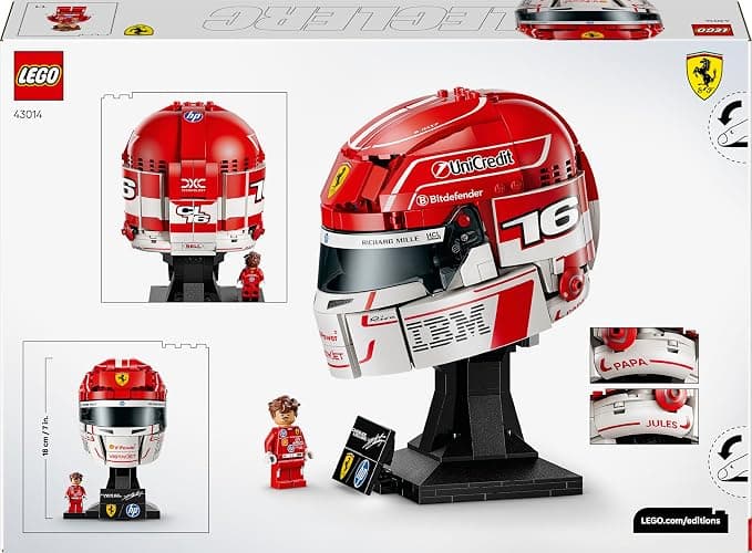 LEGO Editions Scuderia Ferrari HP Casque de Charles Leclerc - Produit F1 - Maquette avec Minifigurine Collector - Décoration Intérieure - Cadeau pour Garçon dès 14 ans et Adulte Fan d'Automobile 43014 thumbnail 8