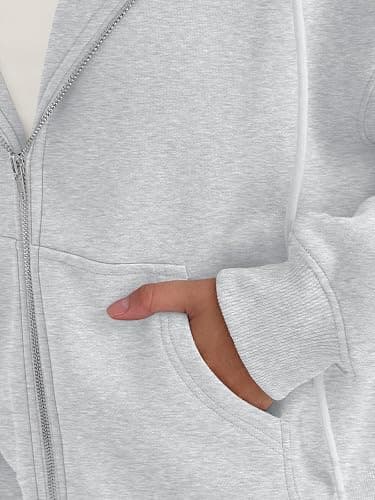 Trendy Queen Zip Up Hoodies For Women Cropped Sweatshirts Fall Fashion Outfits 2025 Y2k Fleece Teen Girls Clothes thumbnail 5