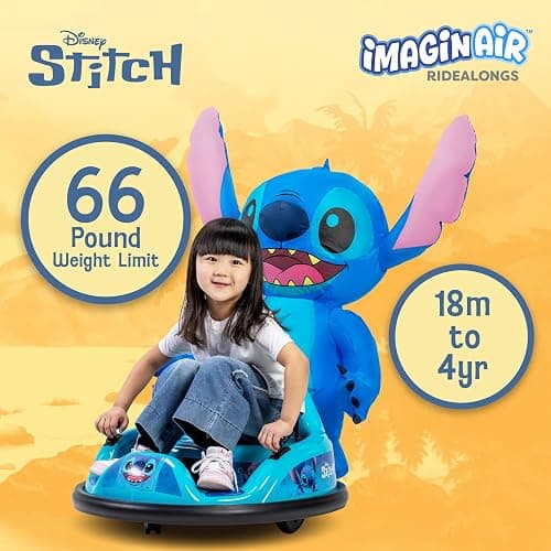 ImaginAir 6V Stitch Toys Kids Bumper Car - Kids Electric Ride On Car, Toddler Toy, Auto-Inflated, Parent Remote Control, 360° Spins, LED Lights, 1MPH Speed, Max Weight of 66lbs, Age 1.5-4yrs thumbnail 7