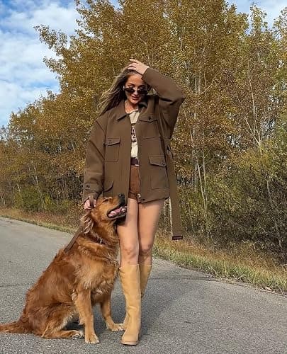 XBKXMK Women's Knee High Riding Boots Round Toe Block Heel Fashion Motorcycle Booties Side Zipper Wide Calf Biker Riding Boots with Studs thumbnail 3