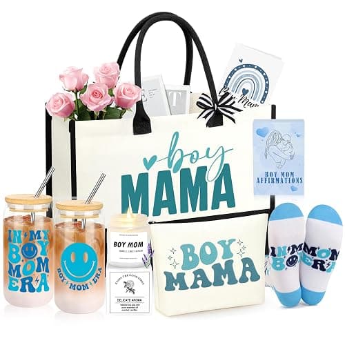 New Boy Mom Gifts, First 1st Birthday Mothers Day Gifts for New Mom Set of 7 - Image 1
