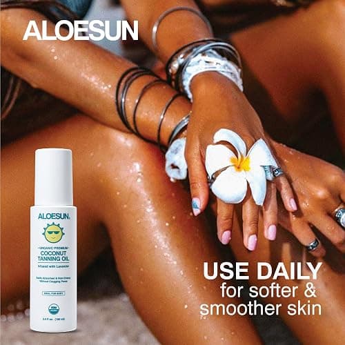 ALOESUN Organic Coconut Tanning Oil Spray Infused with Organic Lavender Oil | Natural Deep Tanning Accelerator | Moisturizing & Hydrating Tan | Non-Greasy | Vegan & Cruelty-Free | Travel Size 3.4 Oz | Organic, Coconut, Non-Greasy, Vegan, Cruelty-Free thumbnail 6