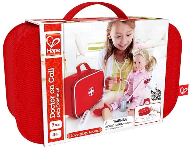 Hape Wooden Doctor on Call Role Play with a Carrying Case| Pretend Doctor Kit for Toddlers Age 3 Years and Up thumbnail 4