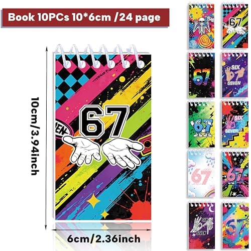 67 Meme Themed Birthday Banner, Colorful Number Decorations (Note Books) thumbnail 4
