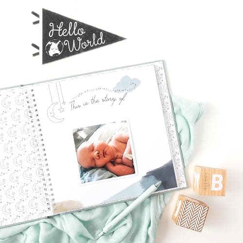 Lucy Darling Baby Memory Book – Celestial Skies | Luxury Baby First Year Book & Photo Album | Gender Neutral Keepsake Journal for Milestones, Memories & Photos | Thoughtful Pregnancy Gift thumbnail 3