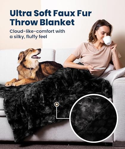 Everlasting Comfort Faux Fur Throw Blanket - Soft, Fluffy, Fuzzy, Plush, Thick Throws thumbnail 4