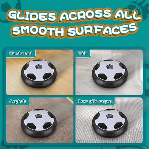2 Pack Hover Soccer Ball with 8 Pcs Batteries, Air Floating Soccer Toy with LED Lights and Foam Bumper, Indoor Games for Kids 4-8-12, Toys Gifts for 3 4 5 6 7 8 9 Year Old Boys Girls thumbnail 6