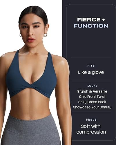 Aoxjox Women's Workout Sports Bras Fitness Metamorph Sienna Twist Bra Yoga Crop Tank thumbnail 2