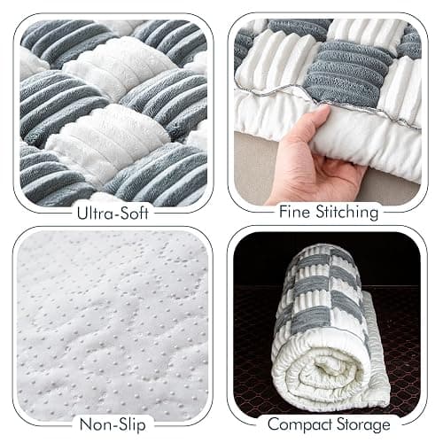 NestlyMoly Dog Bed for Car, Pet Travel Backseat Mat for Vehicle SUV Truck Jeep Automobile, Large Washable Foldable Non-Slip Fuzzy Soft Comfortable Cozy Extender Protector Cover Pad, Grey, 24.8x54 in thumbnail 3