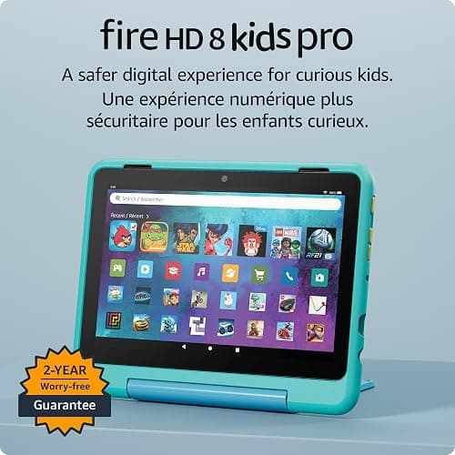 Amazon Fire HD 8 Kids Pro tablet, ages 6-12 | 3GB memory, 8" HD screen, slim case for older kids, ad-free content, parental controls, 13-hr battery, 32GB, Hello Teal, (2024 release) thumbnail 6