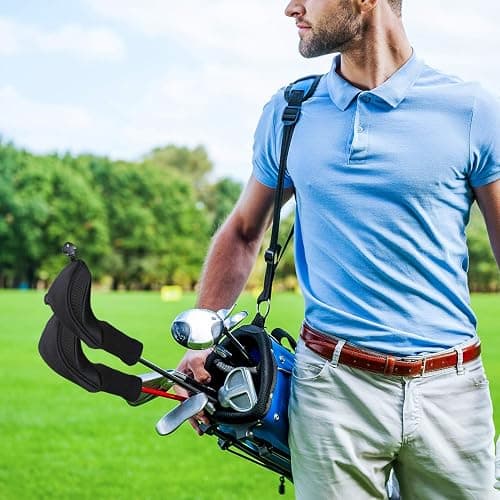 Black Golf Club Head Cover for Driver Fairway 3 Pcs Woods Headcovers, Golf Accessories Hybrid Head Covers Set with Interchangeable Tags 3 4 5 7 X thumbnail 7