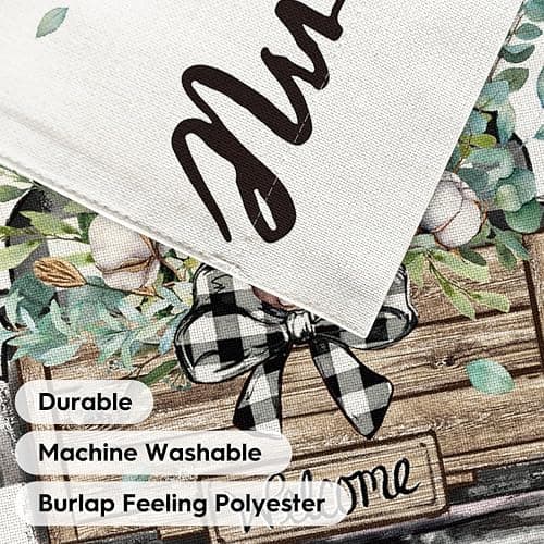 AVOIN colorlife Welcome Spring Truck Garden Flag 12x18 Inch Double Sided, Cotton Rustic Buffalo Plaid Yard Outdoor Flag - Garden Size-12 x 18" thumbnail 7