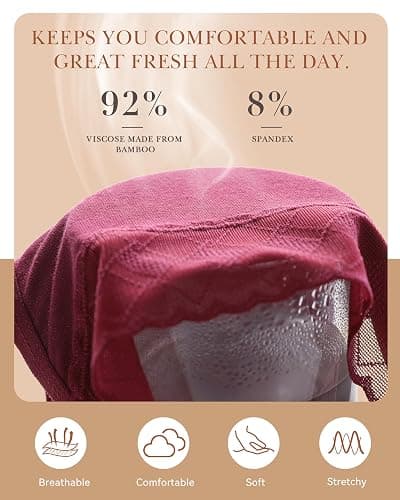 Women's Bikini High Cut Lace Underwear for Women Breathable Ladies Panties | 6-pack, Moisture-wicking, Wide Double-layer Crotch, Tag-free, Full Hip Coverage, Machine washable thumbnail 4