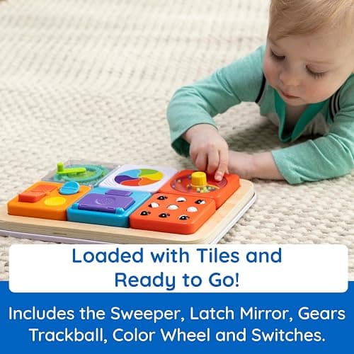Fat Brain Toys PlayTab Essentials, Modular Sensory Activity Board, Busy Board for Toddlers and Babies Ages 12 Months+ thumbnail 2